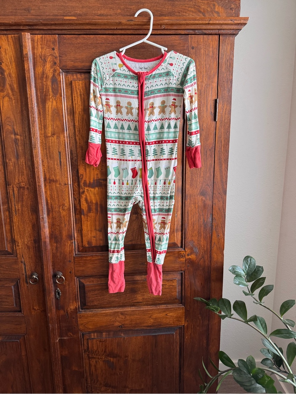 Little Sleepies Gingerbread Fair Isle Bamboo Holiday Zippy 12-18 months